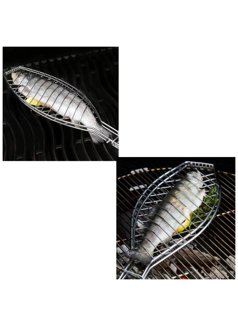 HOT GRILL - Stainless Steel Grill Topper with Grilling Grid - Non-Stick, Handles, Porcelain, and Small Foods - Image 1