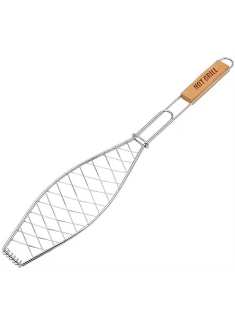 Stainless Steel Grill Topper with Grilling Grid - Non-Stick, Handles, Porcelain, and Small Foods