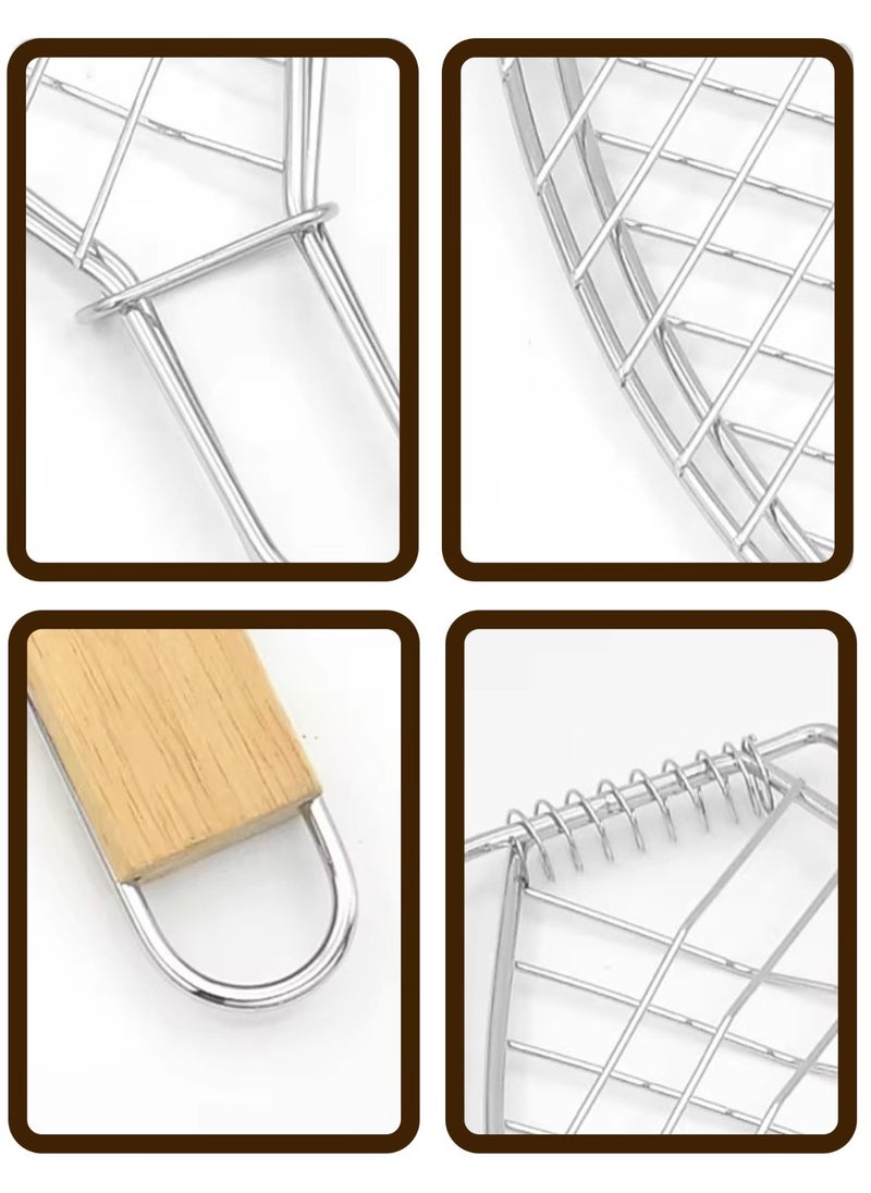 HOT GRILL - Stainless Steel Grill Topper with Grilling Grid - Non-Stick, Handles, Porcelain, and Small Foods - Image 1
