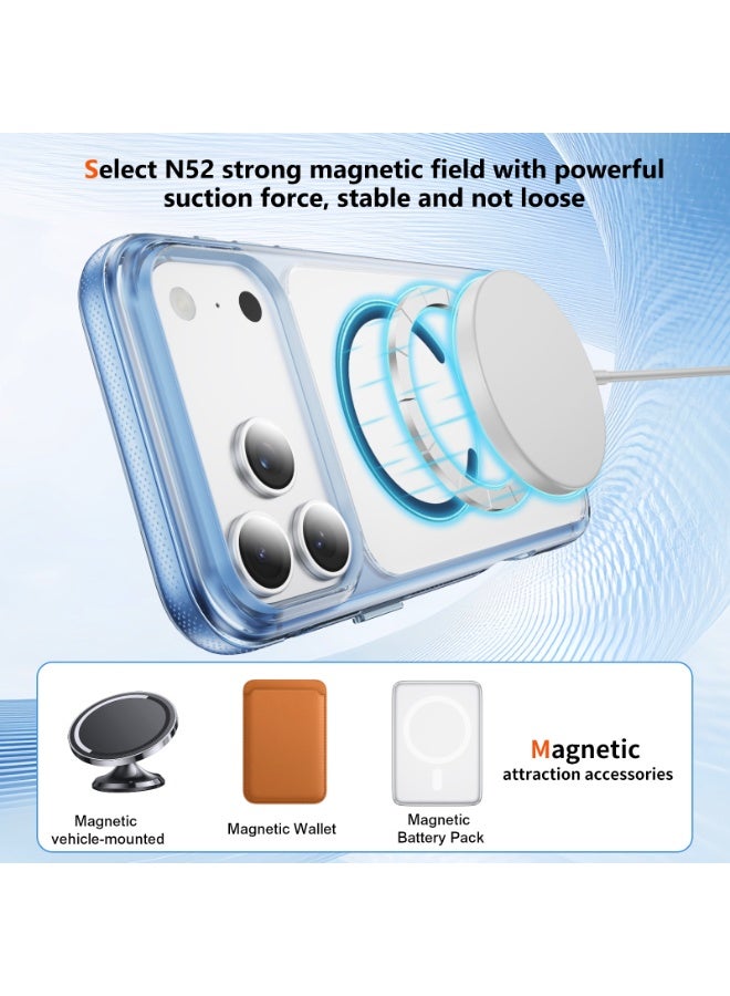 Malaksky For iPhone 17 Pro Max Case, Heavy Duty Shockproof Protection Phone Cases, Anti-Drop, Dual Layer Transparent Protective Cover Compatible with iPhone 17 Pro Max, 6.9 inch, Crystal Blue - Image 3