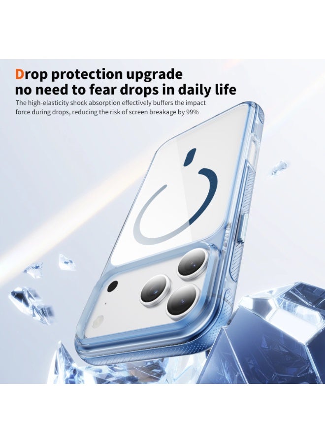 Malaksky For iPhone 17 Pro Max Case, Heavy Duty Shockproof Protection Phone Cases, Anti-Drop, Dual Layer Transparent Protective Cover Compatible with iPhone 17 Pro Max, 6.9 inch, Crystal Blue - Image 4