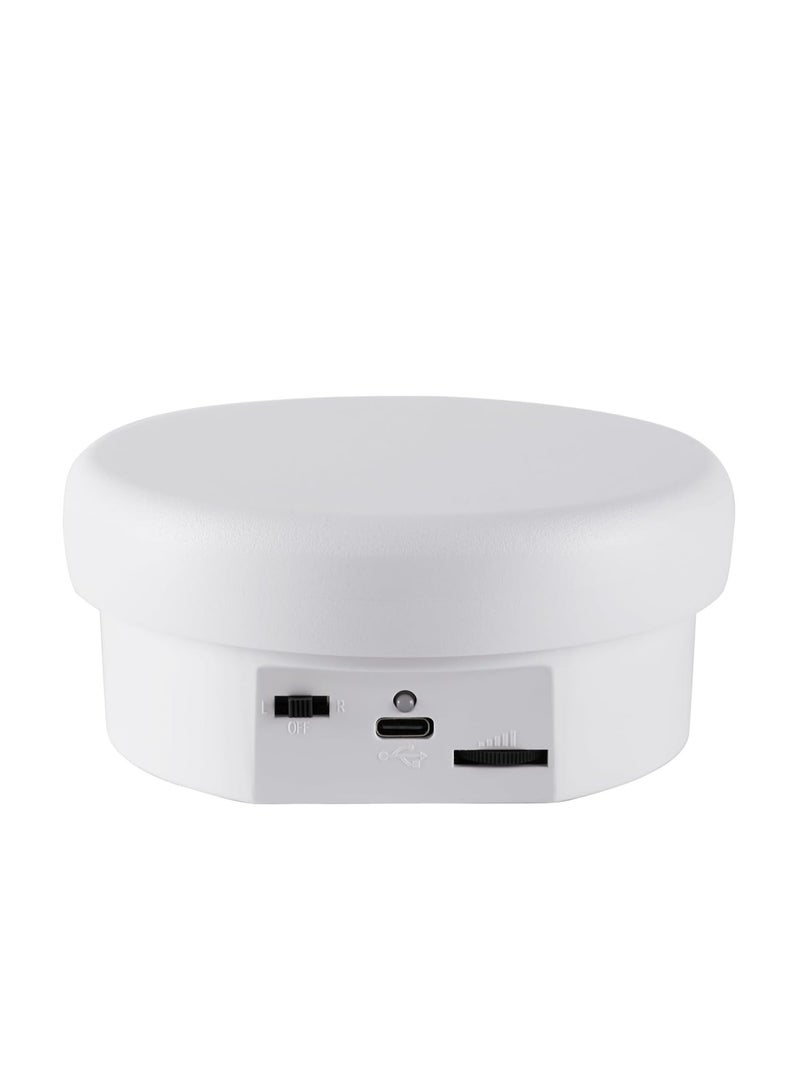 KASTWAVE عرض دوار محرك 360°، صينية تقديم كعك، منصة دوارة كهربائية 4.7 إنش / 6.6 رطل لعرض منتجات التصوير الفوتوغرافي للحلي فيديو مباشر، قاعدة دوارة فطرية لنموذج كعكة ثلاثي الأبعاد - Image 1