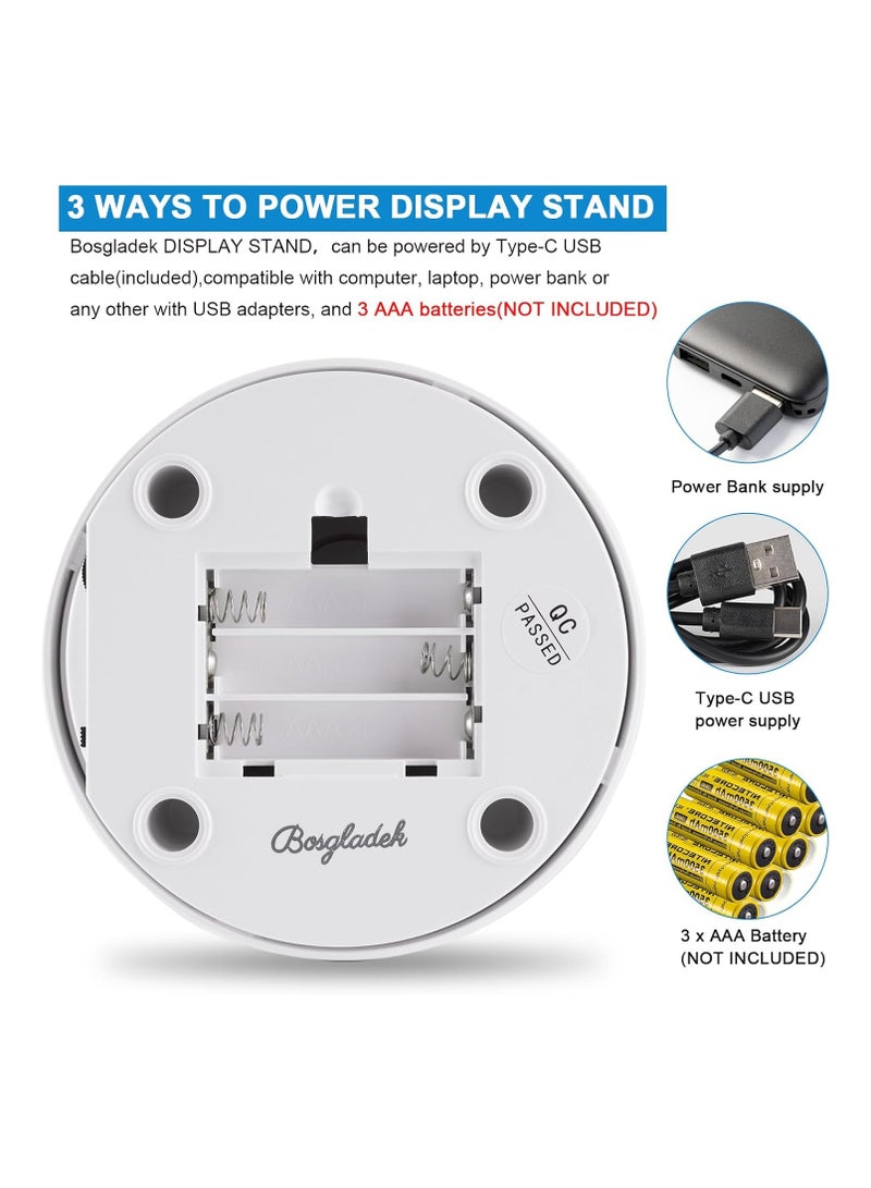 KASTWAVE عرض دوار محرك 360°، صينية تقديم كعك، منصة دوارة كهربائية 4.7 إنش / 6.6 رطل لعرض منتجات التصوير الفوتوغرافي للحلي فيديو مباشر، قاعدة دوارة فطرية لنموذج كعكة ثلاثي الأبعاد - Image 4