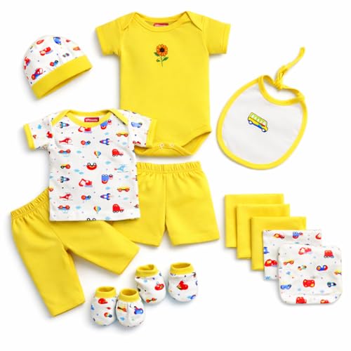 VParents Honey Punch New Born Baby Gift Set (Yellow, Pack of 13) - Image 1
