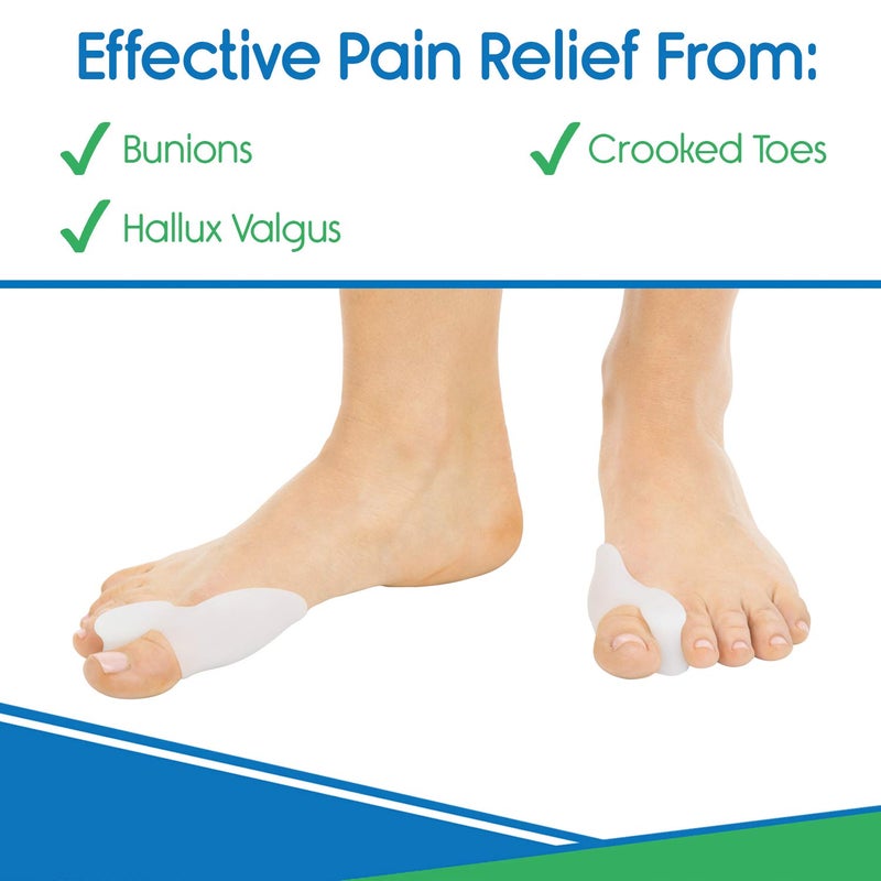 VIVEsole Bunion Pads and Toe Separator By Envelop TwoPack Best Dual Action Protector Treatment Gel Bunion Pads and Toe Straightener Vive Guarantee - Image 5