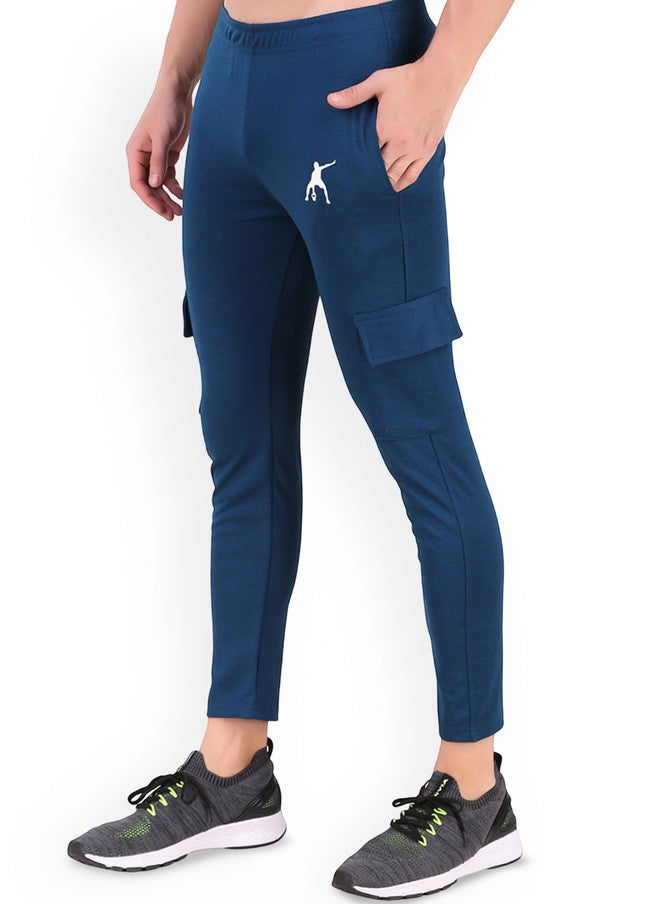 PREEN Men Mid-Rise Slim-Fit Dry-Fit Cargo Track Pants - Image 3