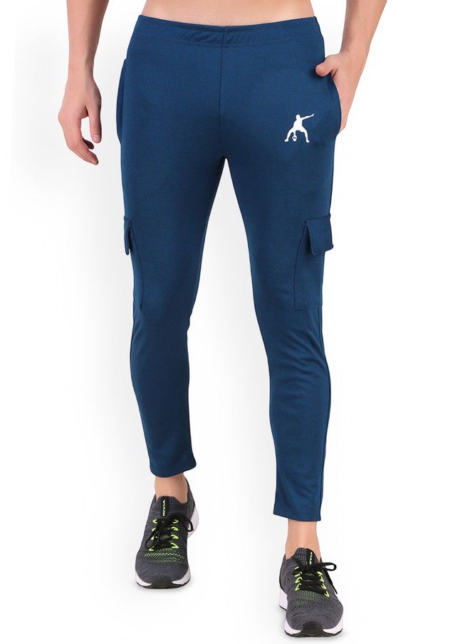 PREEN Men Mid-Rise Slim-Fit Dry-Fit Cargo Track Pants - Image 5