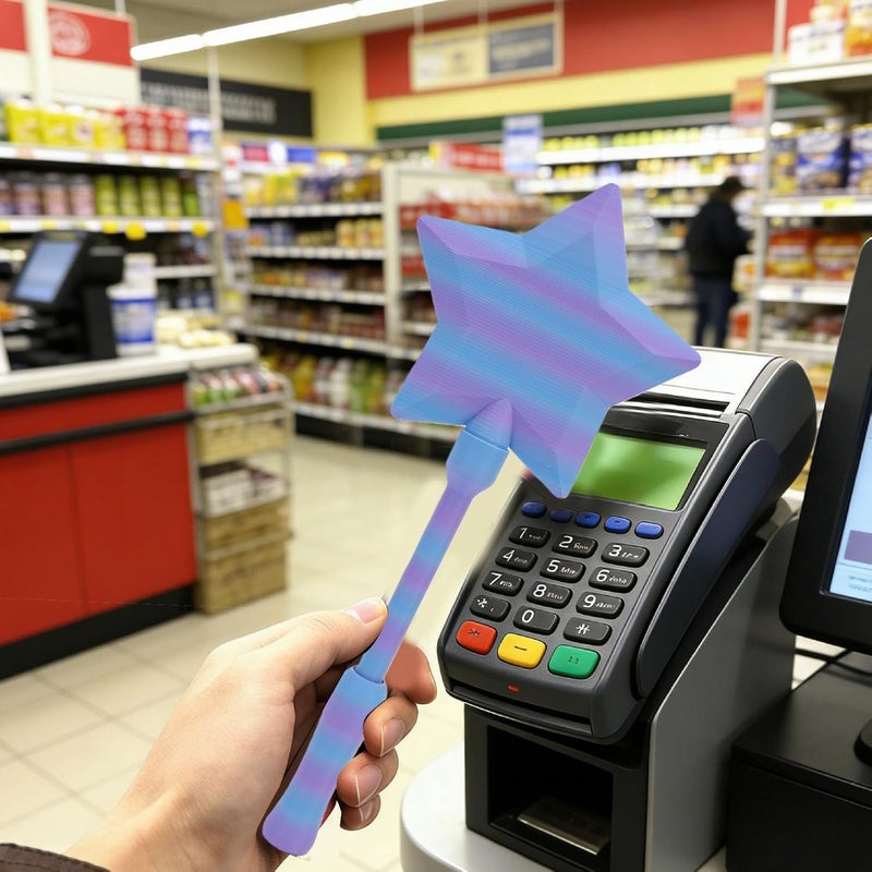 Walfront Credit Card Wand 3D Printed to Pay Wand with Gradient Colors Star Top for Contactless Payments - Image 2