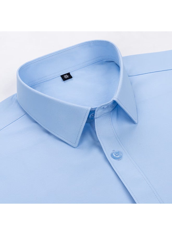 Tucano Men's Shirt, Summer Short-sleeve Shirt, Business Casual, Solid Color, Embroidered, Breathable, Versatile Menswear, A Navy Blue, M - Image 2