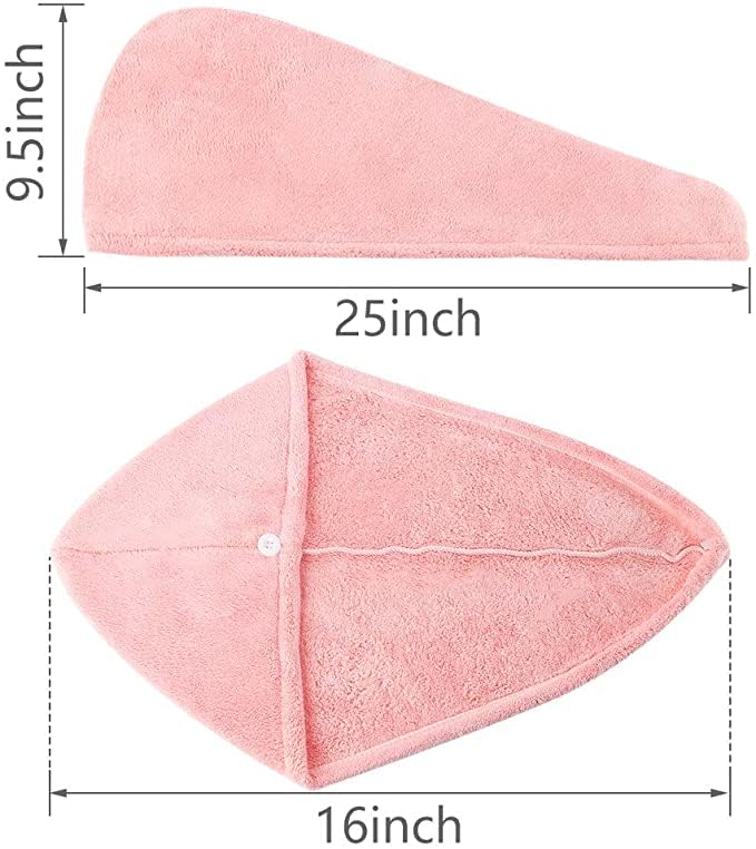 Giffy Giffy Microfiber Shower Hair Drying Wrap Womens Girls Ladys 500 GSM Towel Quick Dry Hair Hat Cap Turban Head Wrap Bathing Towel Caps L 3 - Image 2