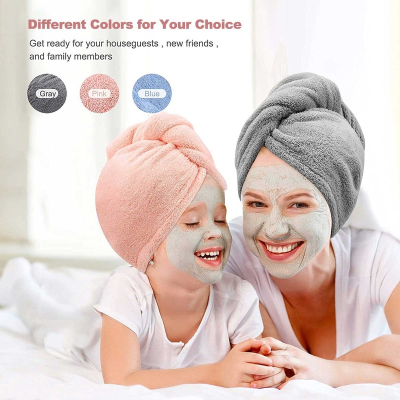 Giffy Giffy Microfiber Shower Hair Drying Wrap Womens Girls Ladys 500 GSM Towel Quick Dry Hair Hat Cap Turban Head Wrap Bathing Towel Caps L 3 - Image 3