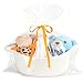 HOBASKET Small Woven Cotton Rope Basket for Gift with Bags and Ribbons Durable Baskets for Christmas Halloween Gifts Empty Storage Basket for Shelf with Handles 12 X 8 X 5 White - Image 2