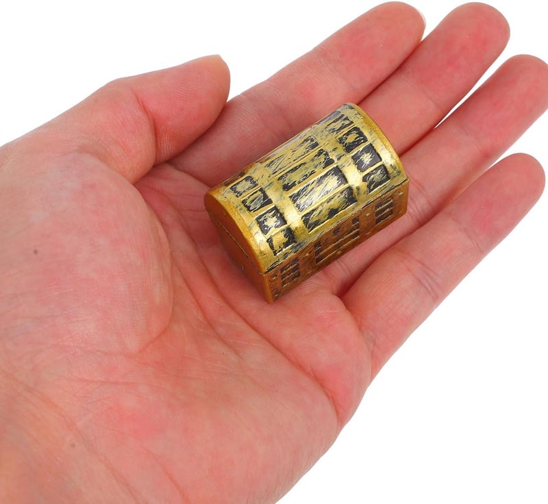 Veemoon 10pcs Mini Vintage Treasure Chest Miniature Plastic Pirate Treasure Chest Antique Empty Jewelry Box Gold Party Prizes Container for Jewelry Aquarium Decoration Festival Favor Box, 1.45 * 1“ - Image 3