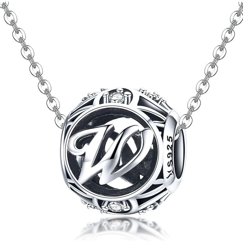 RUKYF Letter Charms 925 Sterling Silver Initial A-Z Bead Charms for Pandora Bracelets Necklaces, Cubic Zirconia Alphabet Beads Personalized Gifts for Women, Sterling Silver, Cubic Zirconia, - Image 2