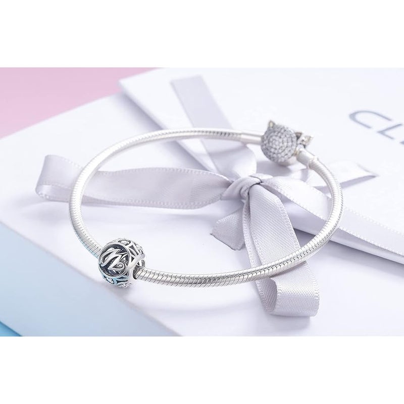 RUKYF Letter Charms 925 Sterling Silver Initial A-Z Bead Charms for Pandora Bracelets Necklaces, Cubic Zirconia Alphabet Beads Personalized Gifts for Women, Sterling Silver, Cubic Zirconia, - Image 5