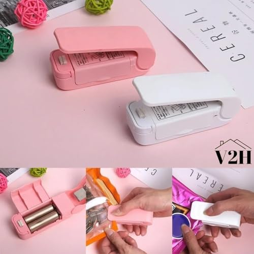 V2H Portable Heat Sealer Mini Sealing Machine for Food Storage Vacuum Bag, Chip, Plastic, Snack Bags, Package Home Closer Storage Tool(Set of 1) - Image 2