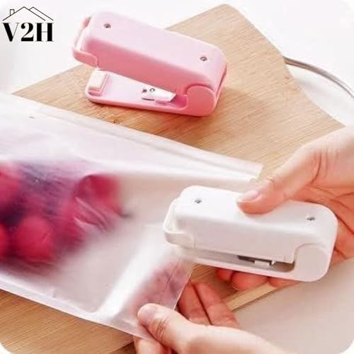 V2H Portable Heat Sealer Mini Sealing Machine for Food Storage Vacuum Bag, Chip, Plastic, Snack Bags, Package Home Closer Storage Tool(Set of 1) - Image 3