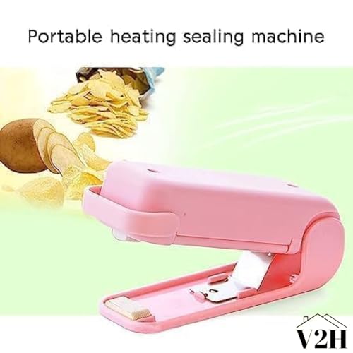 V2H Portable Heat Sealer Mini Sealing Machine for Food Storage Vacuum Bag, Chip, Plastic, Snack Bags, Package Home Closer Storage Tool(Set of 1) - Image 4
