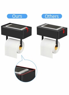 Excefore "Toilet Paper Holder with Shelf, Flushable Wipes Dispenser Fits for Bathroom Wipe Storage, Keep Your Wipes Hidden Out of Sight - Stainless Steel Wall Mount Organizer ( Matte Black ) "  - Image 5
