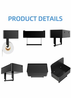 Excefore "Toilet Paper Holder with Shelf, Flushable Wipes Dispenser Fits for Bathroom Wipe Storage, Keep Your Wipes Hidden Out of Sight - Stainless Steel Wall Mount Organizer ( Matte Black ) "  - Image 4