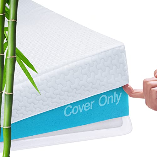 Coldwind Mattress Topper Cover Queen Size (Only Cover) 3 Inch Mattress Protector Cooling Rayon Zippered Mattress Encasement with Adjustable Straps for Latex Mattress Topper Memory Foam Cover - Image 1