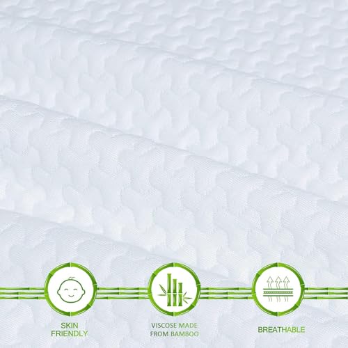 Coldwind Mattress Topper Cover Queen Size (Only Cover) 3 Inch Mattress Protector Cooling Rayon Zippered Mattress Encasement with Adjustable Straps for Latex Mattress Topper Memory Foam Cover - Image 3