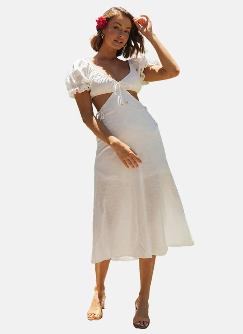 YUNIQEE Cutout Linen Dress