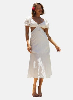 YUNIQEE White Shift Sweetheart Neck Solid Dress  - Image 1