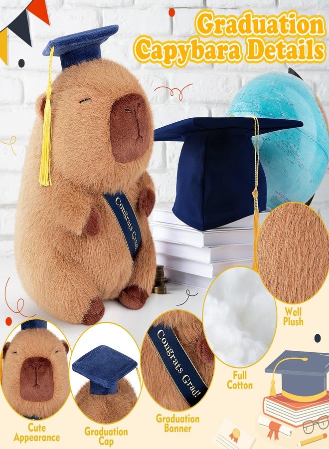 Achwishap Capybara Plush-Graduation Gifts Capybara Stuffed Animal with Tassel Graduation Blue Cap and Congrats Grad Sash,Cute Capybaras Plushies Gifts for Kids Adults Students Graduate Favors,9.1” - Image 3