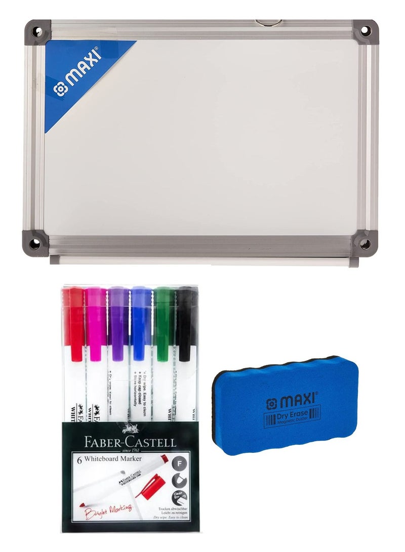 FABER-CASTELL A4 Size Whiteboard With Markers and Duster - Image 1