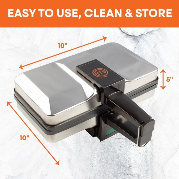 SCS Direct MasterChef Pizzelle Maker- Nonstick Electric Holiday Cookie Baker Press, Make Two Homemade 5-Inch Italian Waffle Treats at Once- Breakfast Dessert Iron or Christmas Gift for Her- Includes Recipe Guide - Image 3