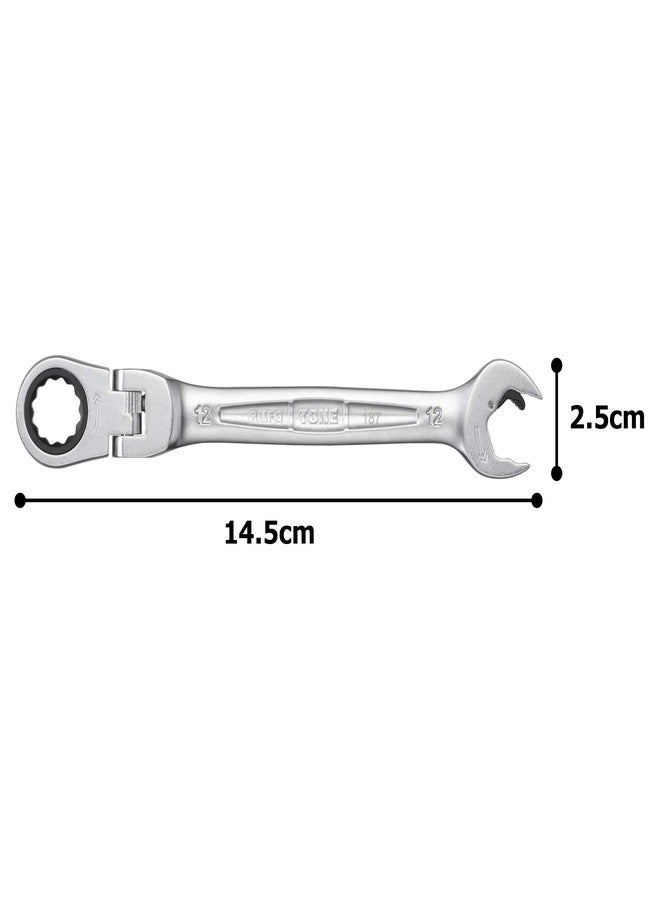 TONE Ratchet Ring Wrench Ratcheting Spanner Head Flex Head Set RMFQ-12 12mm - Image 3