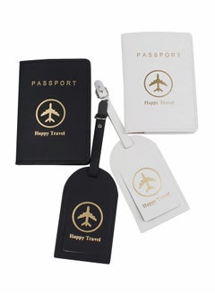 Excefore Luggage Tags and Passport Covers, 4 Pcs Passport Holder Passport Case Travel Suitcase Tag Organizer for Storing Business Cards Credit Cards Boarding Passes  - Image 4