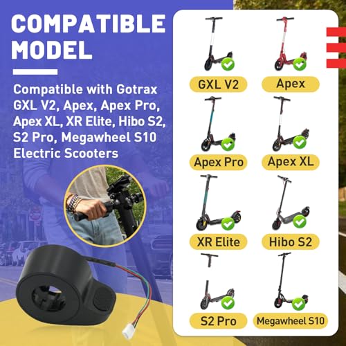 HAVANSIDY Universal Electric Scooter Thumb Throttle Compatible with Gotrax GXL V2, Finger Throttle Accelerator Speed Control Replacement for Gotrax Booster Scooter Parts - Image 2