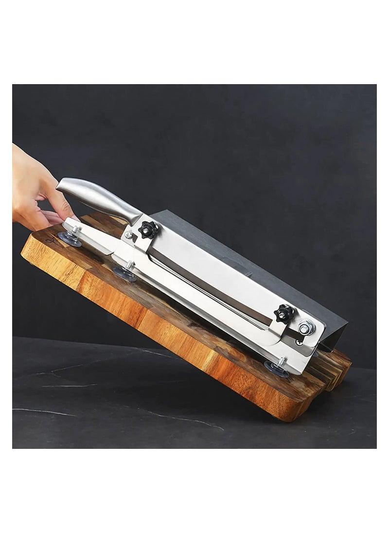 AtrauX - Manual Bone Meat Slicer, Stainless Steel Bone Cutter Machine, Rib Fish Chicken Beef Cutting Machine, with Slice Thickness Adjustment, for Home Cooking and Commercial Cooking - Image 1