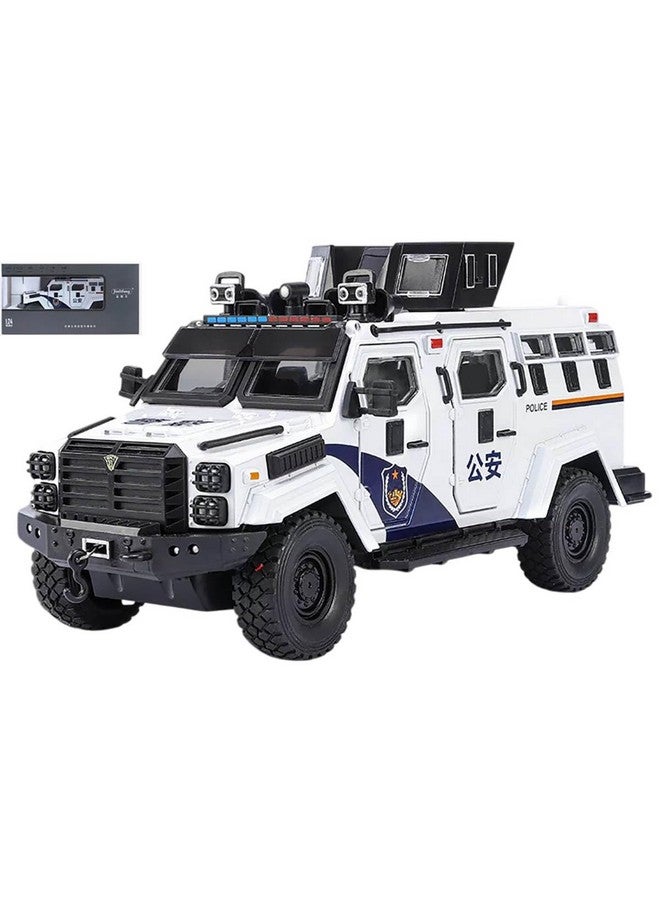 ماجيك واند شاحنة مدرعة من المعدن المصبوب بمقياس 1:24 من Magicwand® كبيرة الحجم مع 11 نافذة وباب صغيرين يمكن فتحهما، وأضواء وموسيقى وتوجيه يعمل، بلون عشوائي، عبوة من قطعة واحدة - Image 2