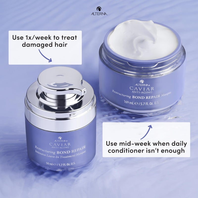 Alterna Haircare CAVIAR Anti-Aging Restructuring Bond Repair Intensive Leave-In Treatment Masque 1.7oz | Repairs, Strengthens and Protects Damaged Hair - Image 5