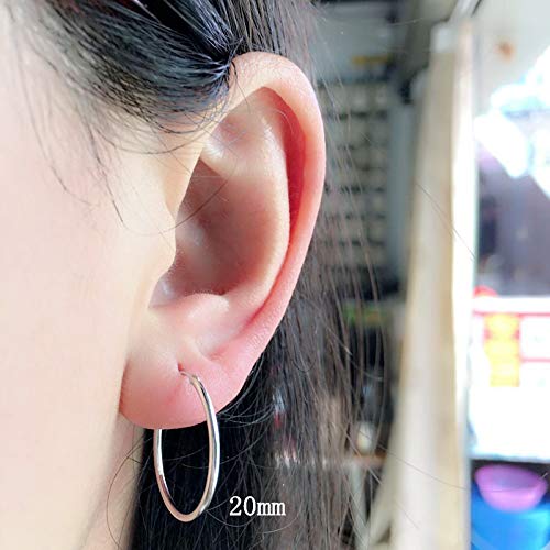Izpack Thin Endless Hoop Earrings 14mm 16mm 18mm 20mm (20mm) - Image 3