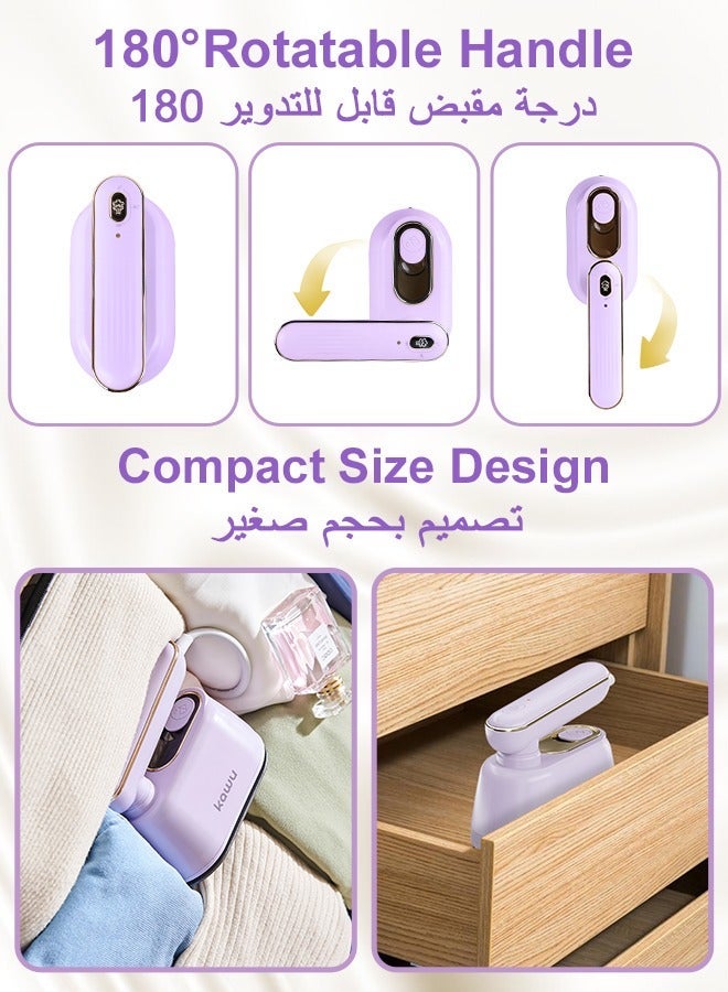 Kawu Portable Steam Irons Travel Steamer Iron, Dry & Wet 2 in 1 Mini Steam Iron for Clothes, 180° Rotatable Portable Iron Steamer for Home, Travel, Dorm, Gifts, School, Office, Home Essential - Image 5