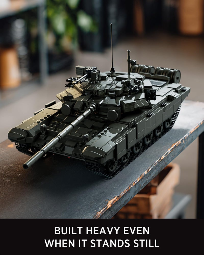 Nifeliz T-90A Military Tank Building Set for Adults, Military Vehicle Model Set with Realistic Details, Ideal for Army Collectors and Building Enthusiasts (2,083 PCS, NF10330) - Image 3