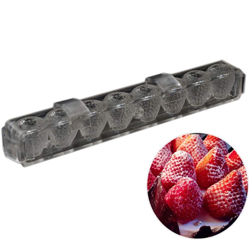 Grainrain polycarbonate chocolate mold polycarbonate chocolate bar mould 3D strawberry 2 part mold candy pastry tools (19294) - Image 1