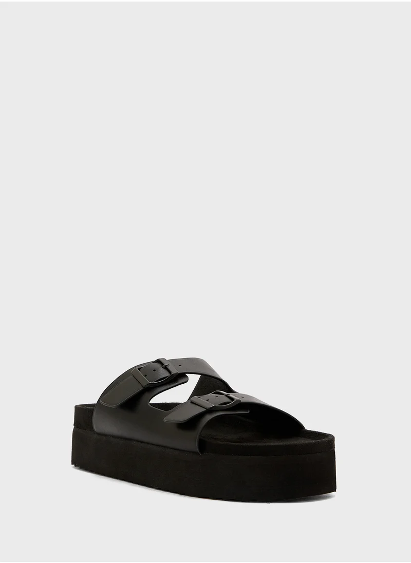 Truffle Flatform Comfy Footbed Sandal