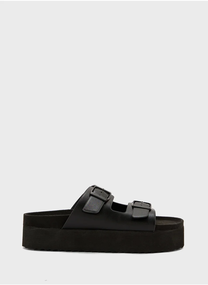 Truffle Flatform Comfy Footbed Sandal