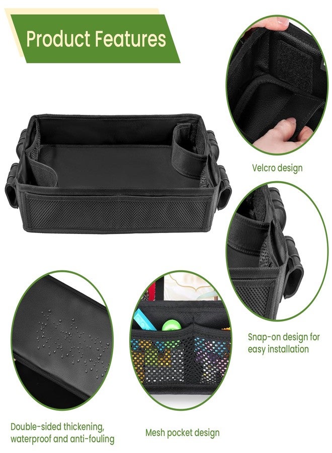 SHINETEC Double Sided Stroller Tray for Camper Wagon - Kids Snack & Activity Table with Cup Holders & Mesh Pockets, Travel Play Surface for Meals, Drawing, Toys (L) - Image 4