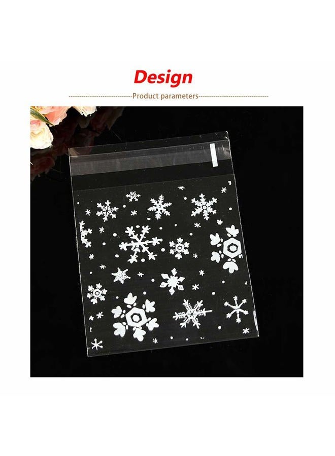 CupaPlay 200 PCS Resealable Cellophane Christmas Snowflake Self Adhesive Cookie Gift Bags - Party Favor Treat Bags - Candy Gift bags(2 Sizes) - Image 2