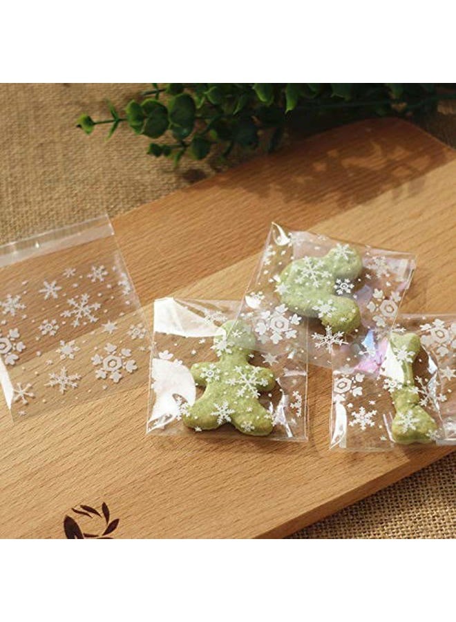 CupaPlay 200 PCS Resealable Cellophane Christmas Snowflake Self Adhesive Cookie Gift Bags - Party Favor Treat Bags - Candy Gift bags(2 Sizes) - Image 4