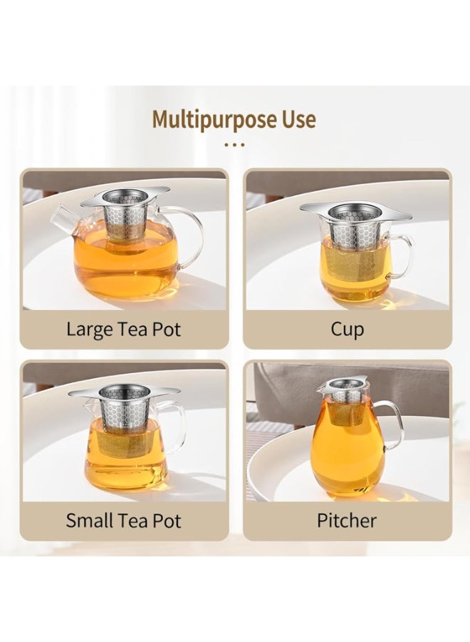 Tea Infuser for Loose Leaf Tea, 316 Stainless Steel Extra Fine Mesh Tea Strainer with Double Handles and Lid, Reusable Filter for Teapots & Mugs, 1 Pack - Image 5