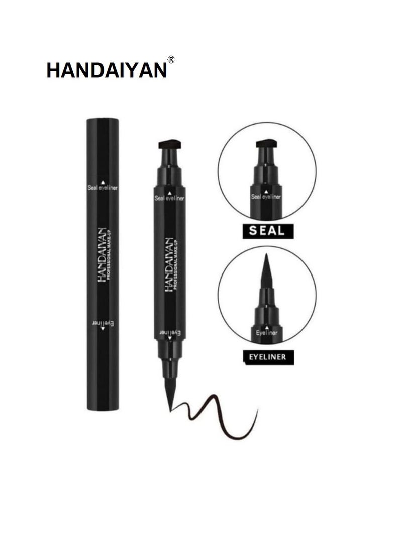 Handaiyan Waterproof Double Head Seal Stamp Eyeliner Black - Image 3
