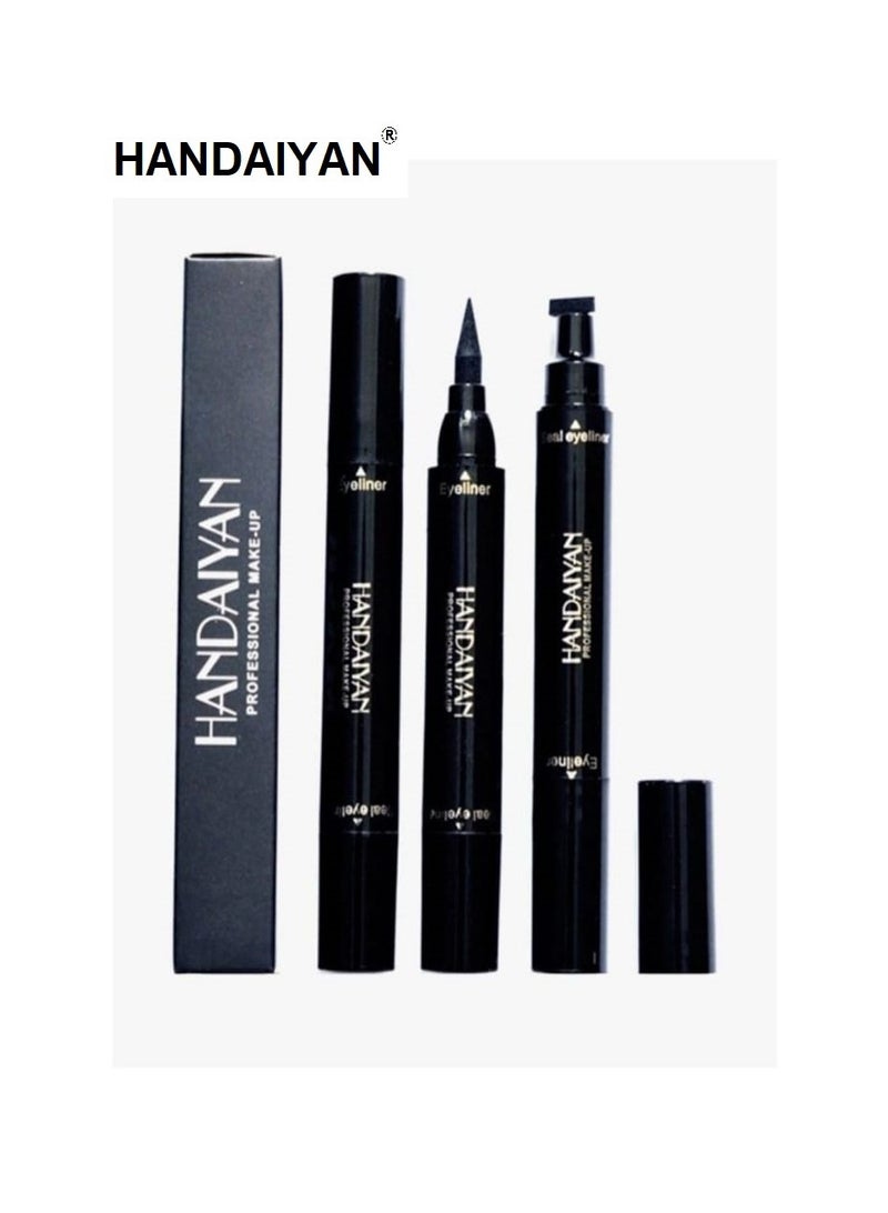 Handaiyan Waterproof Double Head Seal Stamp Eyeliner Black - Image 2