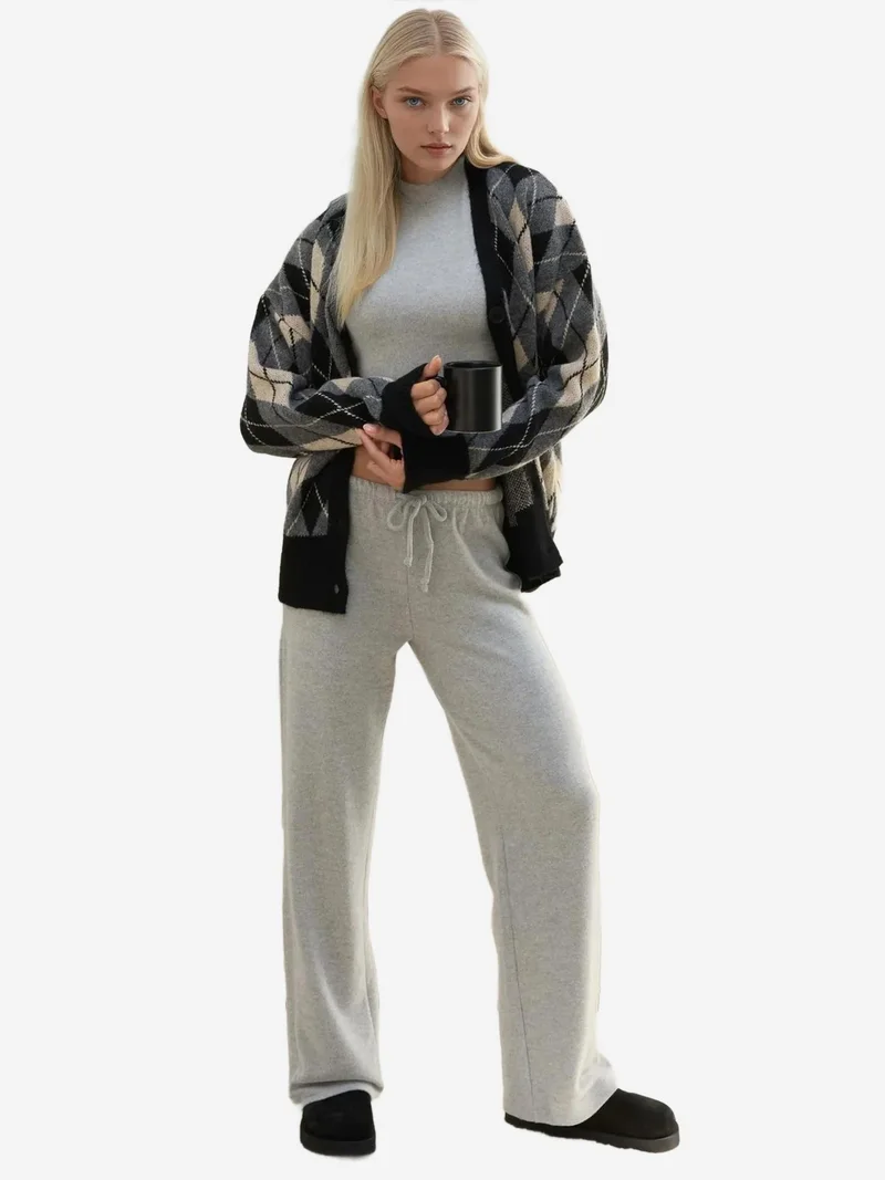 HICCUP Soft Textured Knitted Pants with Strings